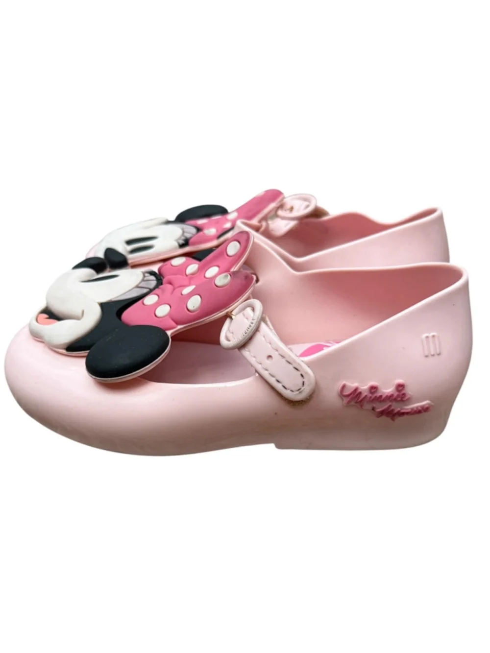 Mini Melissa x Disney Minnie Mouse Pink Jelly Mary Jane Shoes Girls Size 10